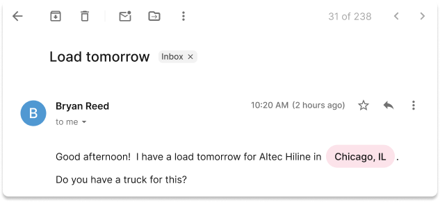 Email interface